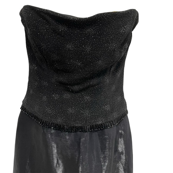 SCOTT MCLINTOCK Millennium 2000 Black Starburst Beaded Evening Gown Size 6 - Picture 8 of 13